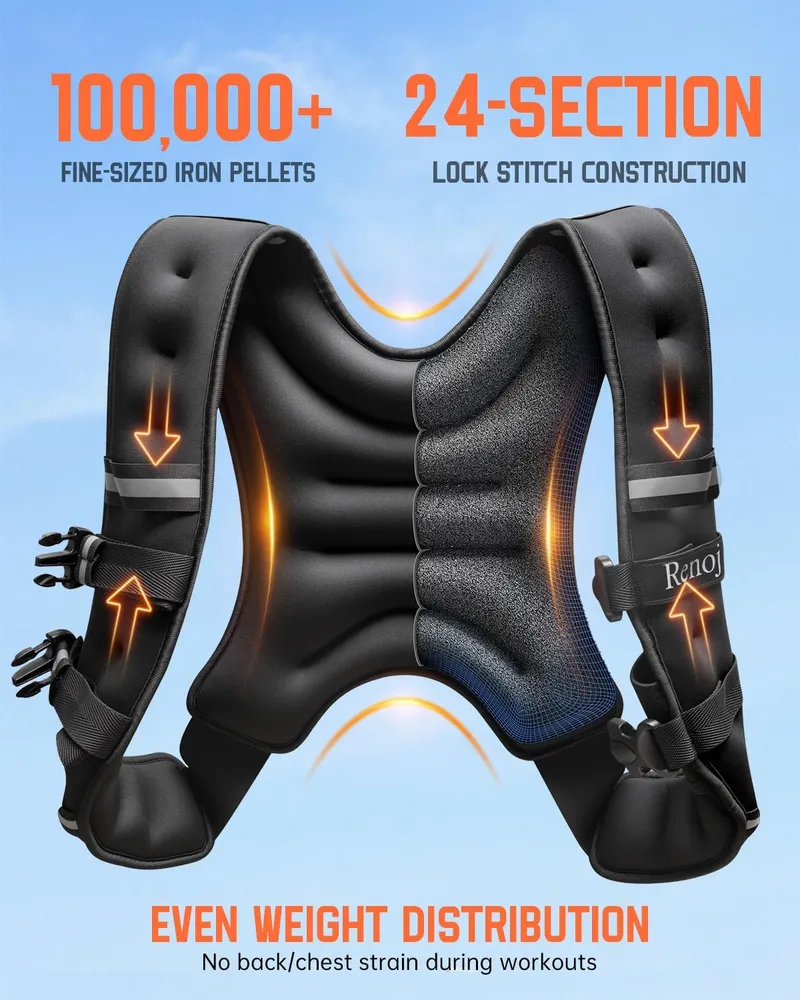 Renoj Weighted Vest for Women Men, Black